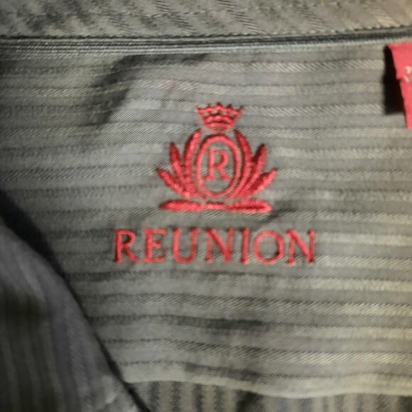 REUNION GREEN MEN'S XL SHIRT COLLAR BUTTON UP LONG SLEEVE DRESS WORK CASUAL‎ - Picture 6 of 7